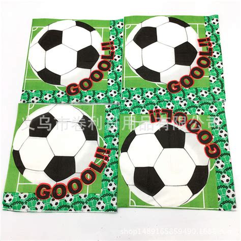 足球主题生日派对装饰用品 绿足球纸盘 白足球纸杯纸帽橄榄球 ...