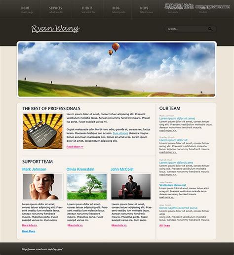 Photoshop创建欧美商务网页模板 - PS教程网