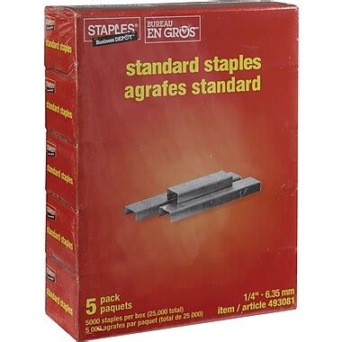 Staples® Standard Staples, 25000/Box | Staples®