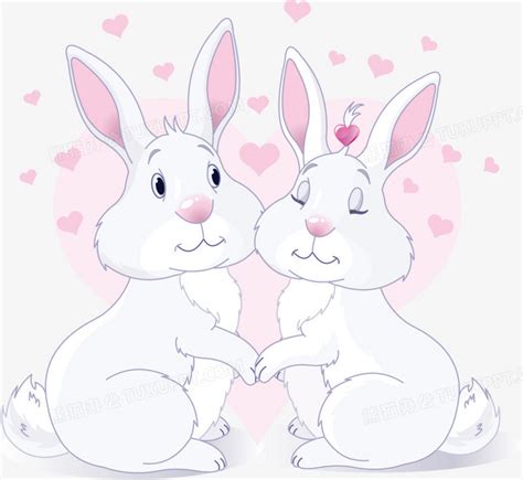 兔子情侣爱情动物元素素材下载-正版素材402075605-摄图网
