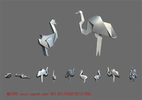 鸵鸟,简单雕塑,基础设施,建筑模型,3d模型下载,3D模型网,maya模型免费下载,摩尔网