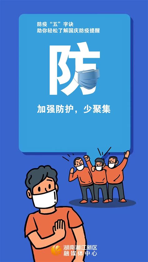 湘江海报 || 防疫“五”字诀，助你轻松了解国庆防疫提醒-疫情防控