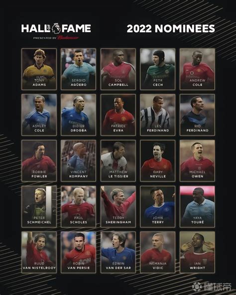 2022英超名人堂25人候选名单：范佩西、阿圭罗等球星悉数在列
