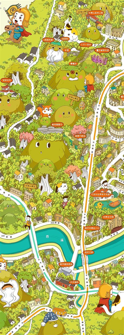 南平市美食旅游地图|插画|商业插画|知物天_原创作品-站酷ZCOOL