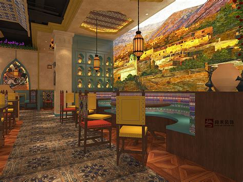 民族风餐厅设计新疆风格餐厅设计内涵max+su+效果图[原创]