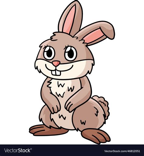 Rabbit cartoon colored clipart Royalty Free Vector Image