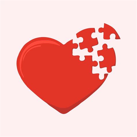 Heart puzzle clipart, mental health | Premium Vector Illustration ...