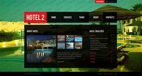 HOTEL2 国外浓郁绿色旅游度假村网站设计欣赏