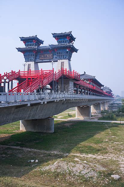 咸阳古渡廊桥高清图片下载-正版图片501076963-摄图网