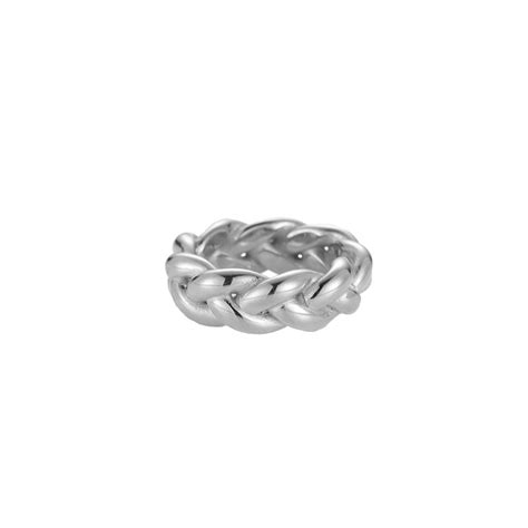Braided Twist Stainless Steel Ring | Silver | 18 | 140566.90.S18