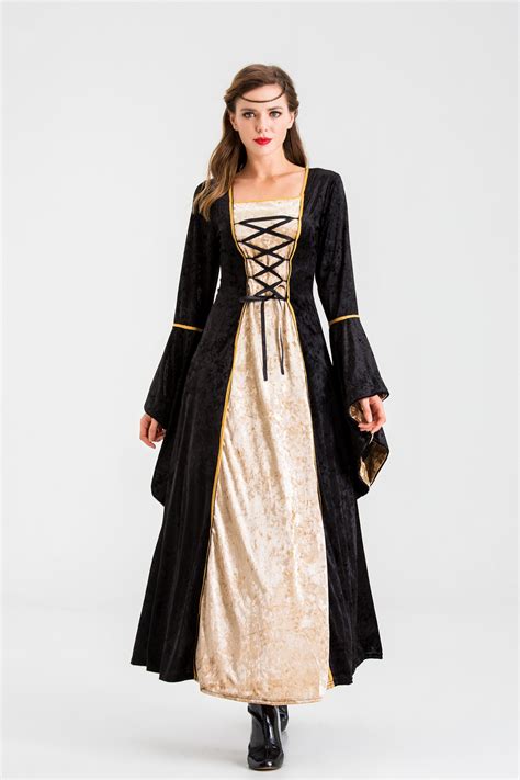 欧洲中世纪收腰法式公主长裙 贵族英伦风礼服连衣裙 影楼拍摄服装-阿里巴巴
