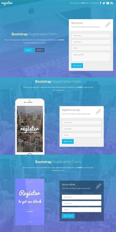 简单Bootstrap网站注册页面模板下载-站长素材-跟版网