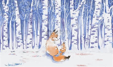 雪地里的狐狸插画图片下载-正版图片400081963-摄图网