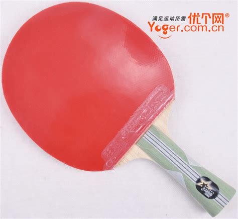 红双喜六星乒乓球拍6002，双面反胶横拍-乒乓成品拍-优个网