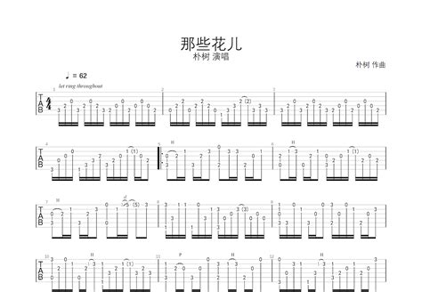 《那些花儿》吉他谱C调和弦简单版 - 朴树六线谱 - C调指法编配 - 吉他简谱