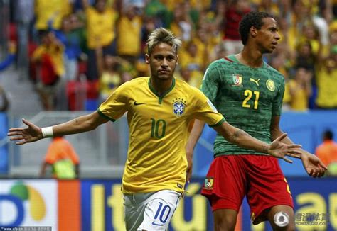 世界杯-内马尔2球巴西4-1喀麦隆 下轮战智利_世界杯_腾讯网