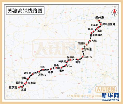 河南省规划南信合高铁走向示意图