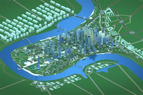天津项目3dmax 模型下载-光辉城市