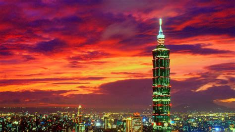 日落时台北101大楼和建筑在城市天际线的美丽景高清图片下载-正版图片503813462-摄图网