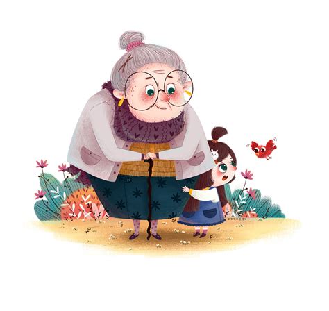 奶奶和我|插画|商业插画|小果仁喵 - 原创作品 - 站酷 (ZCOOL)