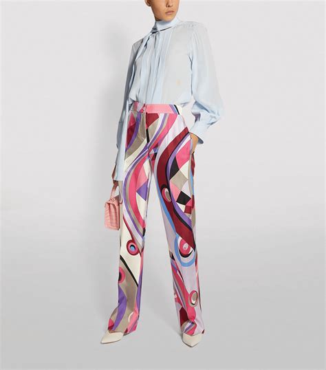 Emilio Pucci Wide-Leg Silk Trousers | Harrods US
