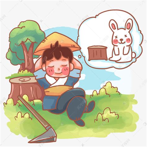 守株待兔成语故事插画设计图__其他_广告设计_设计图库_昵图网nipic.com