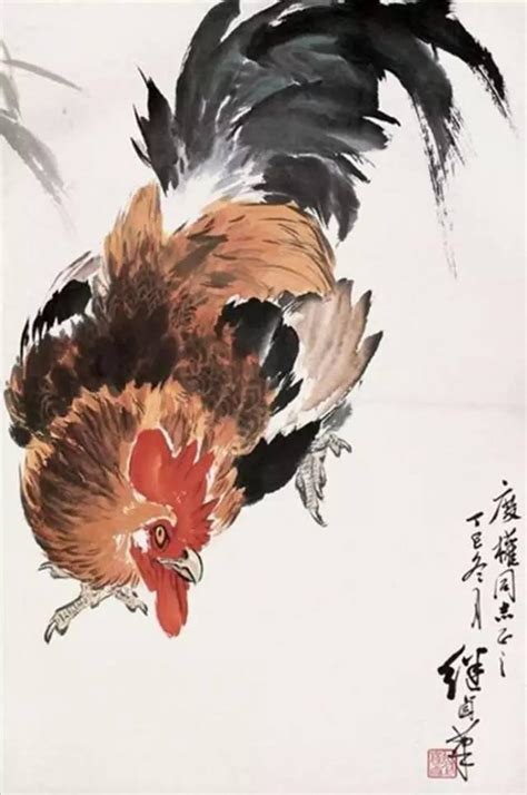 鸡|纯艺术|国画|诸暨画家张建平 - 临摹作品 - 站酷 (ZCOOL)