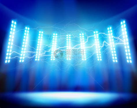 体育场的灯光表演放电闪电矢量插图插画图片下载-正版图片402337475-摄图网