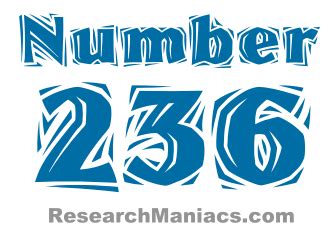 236 number vector font alphabet. Number 236 with decorative element ...