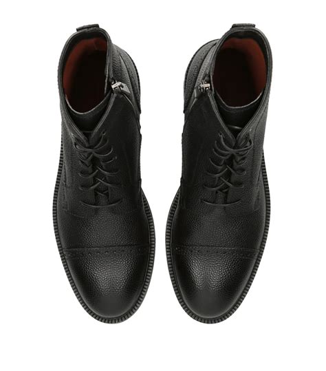 Mens Zegna black Leather Aosta Boots | Harrods UK