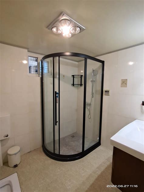 淋浴房浴室隔断黑烤型材钢化玻璃推拉门简易沐浴房卫生间淋浴门-阿里巴巴
