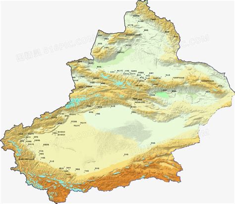 新疆地形图图片免费下载_PNG素材_编号z62ir8k06_图精灵