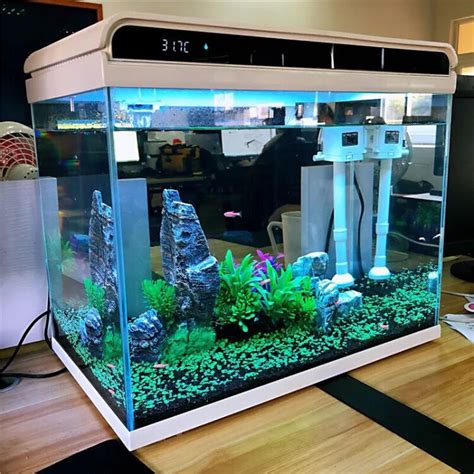 森森 鱼缸水族箱鱼缸灯增氧水泵造景超白玻璃金鱼缸 HE480智能 ...
