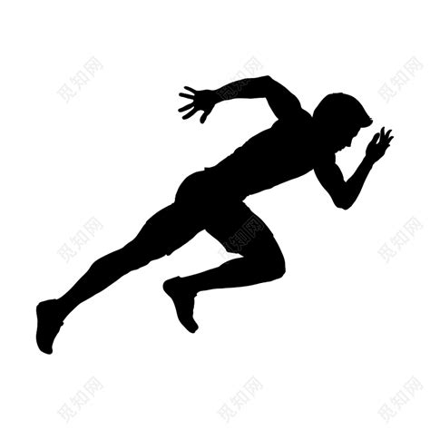 黑色简约跑步健身比赛宣传活动跑步小人素材免费下载 - 觅知网