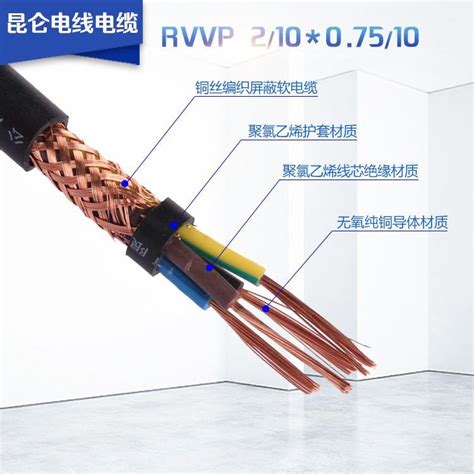 六芯电缆线 RVV6芯线0.3 0.5 0.75 1.0平方护套线 无氧铜芯电缆线
