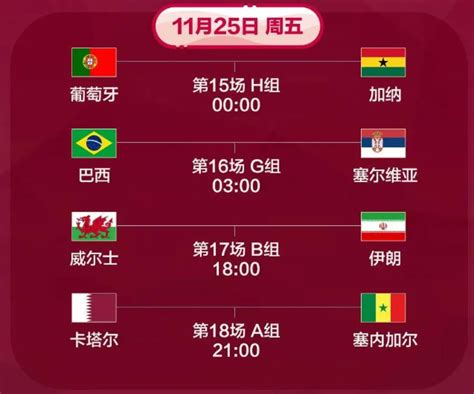 2022卡塔尔世界杯直播时间表11月25日 世界杯11月25日赛程比赛时间安排2022_深圳之窗