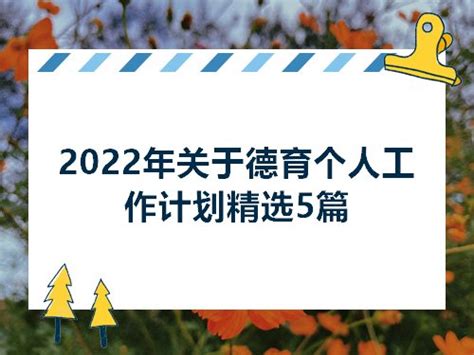 2022年关于德育个人工作计划精选5篇_工作计划范文_零二七艺考
