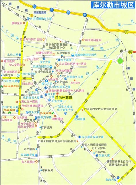 库尔勒市城区地图 - 中国地图全图 - 地理教师网