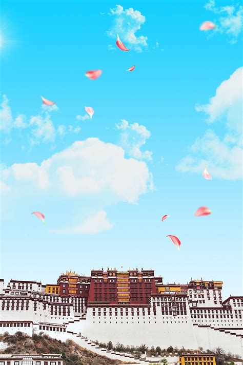 西藏拉萨布达拉宫背景图片_西藏拉萨布达拉宫背景素材图片_千库网