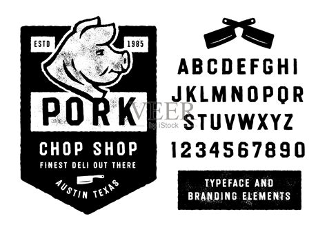 猪肉店肉店标志插画图片素材_ID:414150331-Veer图库