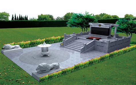 家族墓碑大型墓地设计图纸----天键石业