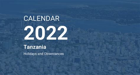 Year 2022 Calendar – Tanzania