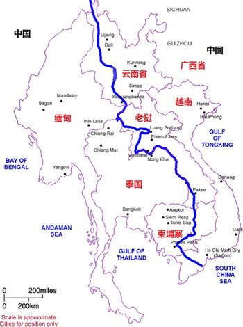 读中南半岛河流与城市分布图，完成（1）、（2）题。 （1）湄公河被称