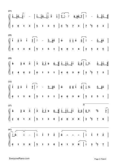 红玫瑰双手简谱预览2-钢琴谱文件（五线谱、双手简谱、数字谱、Midi、PDF）免费下载