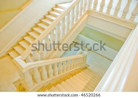 Bright, Cream Colored Spiral Staircase In Large Spanish Villa Leading ...