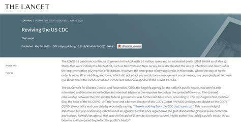 《柳叶刀》刊文批评美政府抗疫不力：无视专业警告 胡乱打压CDC