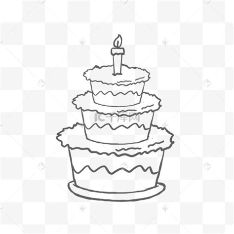 卡通生日蛋糕简笔画图片-卡通生日蛋糕简笔画图片素材免费下载-千库网