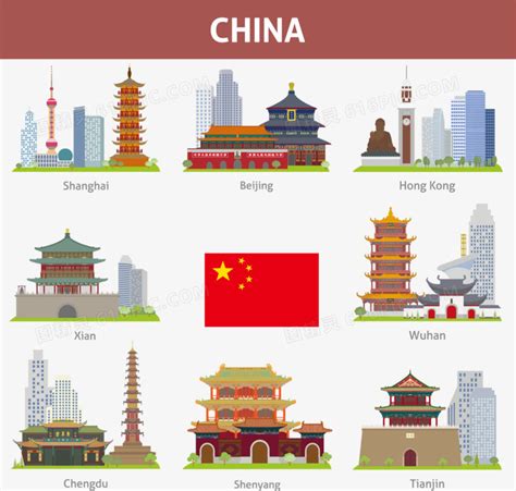 中国著名的城市地标图标素材,图片免费下载_PNG素材_编号13gi8eqrz_图精灵