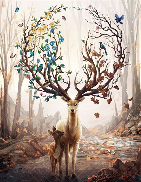 鹿与森林油画|fine art|oil painting|隐彰_Original作品-站酷ZCOOL