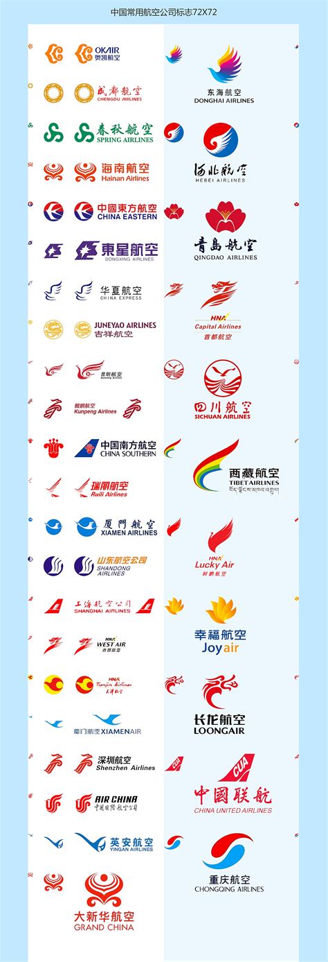 中国国内航空公司标志整理|平面|标志|囍田阳光 - 原创作品 - 站酷 (ZCOOL)
